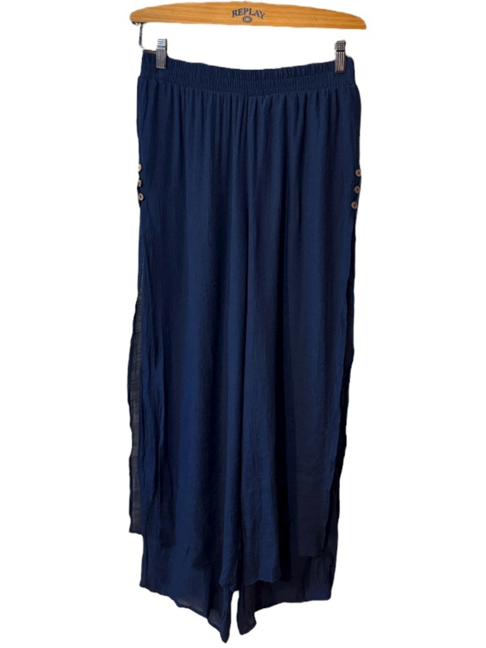 2/$30 Alina’s Exclusives Navy Blue Split Parachute Pants Size Small